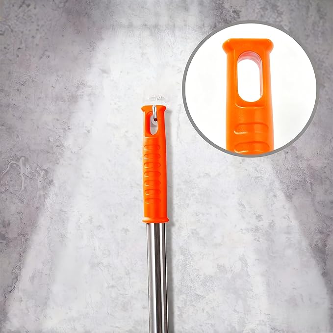 Retractable Gap Feather Duster with 3 Washable Microfiber Cloths, Extendable Cleaning Tool with Long Extension Pole 110 Inch, Under Appliance & Furniture Duster for Home Cleaning (Orange)