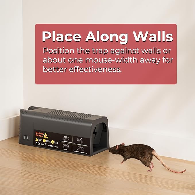 X-PEST Electronic Rat Trap – Big Size Electric Rodent Trap Zapper for Indoor Use, Reusable Rodent Trap, No Touch No See, Effective Mice & Rats Control
