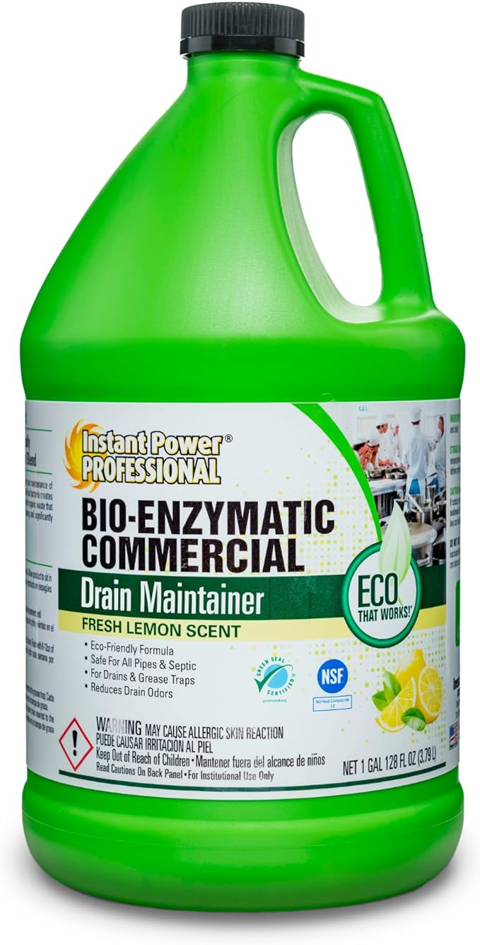 Instant Power Professional Enzyme Drain Cleaner, Drainage Clog Remover, 128 Fl. Oz.