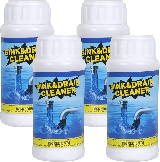 Powerful Sink Drain Cleaner - Fast Foaming Pipeline Dredging Agent for Kitchen Sink,Bathroom & Shower,Toilet Pipes (4pcs, sky blue)