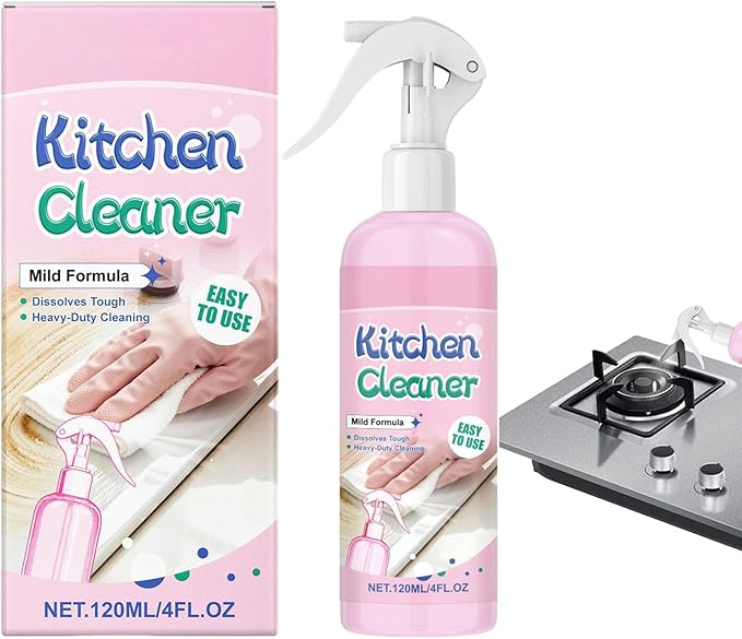 Kitchen Cleaner Spray, No-Scrub Cleaning Power, 7.5x4.7x17cm, Dirt Clean Spray, All Purpose Stain Removal, Efficient Grime Elimination, For Counter Cabinet Barbeque