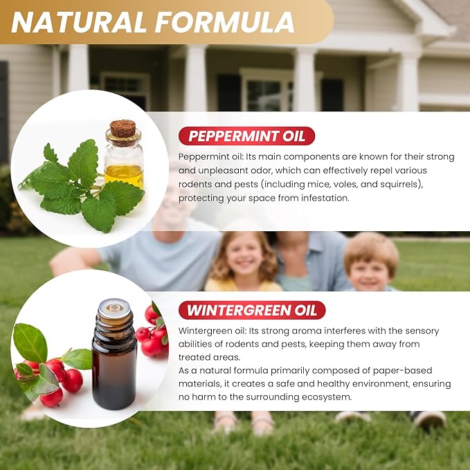 36 Balls Rodent Repellent, Peppermint Oil to Repel Mice and Rats, Mouse Repellent for Indoor and Outdoor,Natural Rodents Deterrent to Keep Mice, Rats and Squirrels Away Your Home