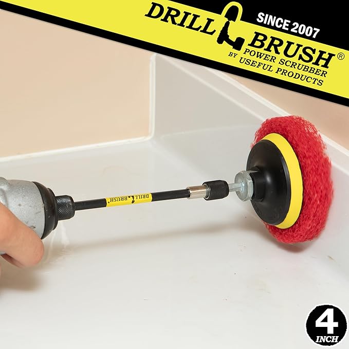 Drill Scrubber - Drill Brush Power Scrubber Pads - Bathroom - Drill Pad Attachments - Cleaning Pads - Shower Door - Baseboard - Bathroom Sink - Shower Cleaner - Flooring - Hard Water Stain Remover