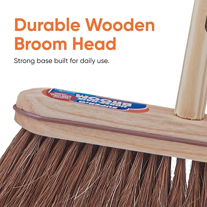 Refill Head for Kitchen and Home – Heavy Duty Household Broom for Easy Sweeping Dust and Wisp Floors and Corners (Horsehair)