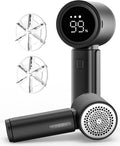 ASNUG Fabric Shaver, Electric Lint Remover, Sweater Shavers to Remove Pilling with 3 Speeds, 6 Leaf Blade, LED Display & Type-C Rechargeable, Removes Fuzz, Pills for Clothes, Couch, Furniture