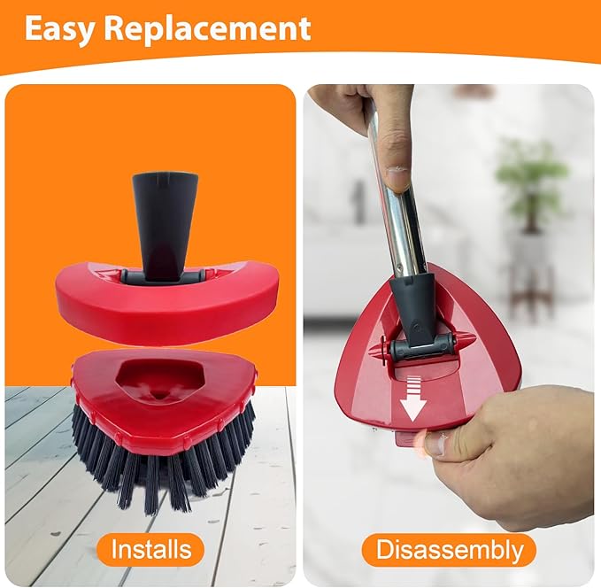 2 Pack Upgraded Spin Mop Replace Scrub Mop Brush Compatible with O Cedar 2 Tank RinseClean, Great for Kitchen, Deck, Bathroom and Shower Floor Scrubber