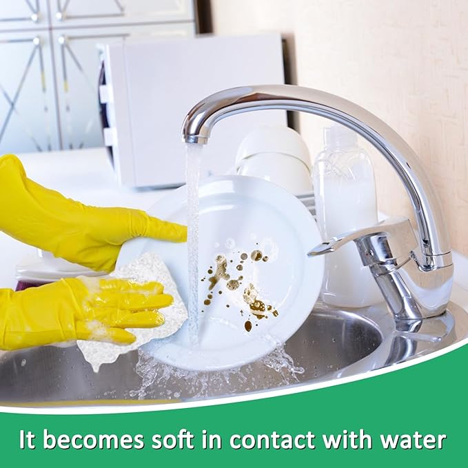 CONLI 100 PCS Scouring Pad Reusable Household White Scrubbing Pads for Cleaning, Multipurpose 6" x 4" Non Scratch Scrubbing Pads for Kitchen Dishes Pan Metal Grills