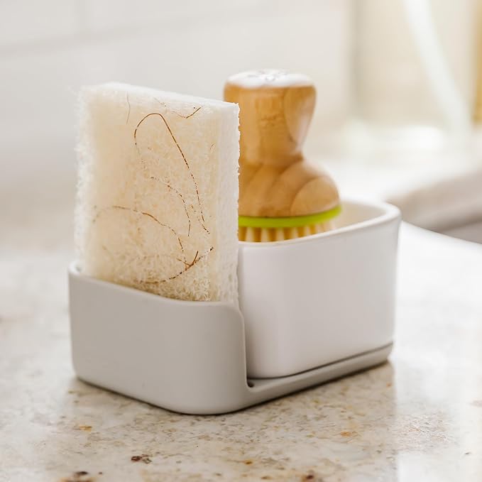 Full Circle Nutcase, Plant-Based Scrubber Sponges – Pack of 6 – 3 Walnut & 3 Coconut – Powerful Natural Sponges Made with Plants & Recycled Materials, Safe for Nonstick