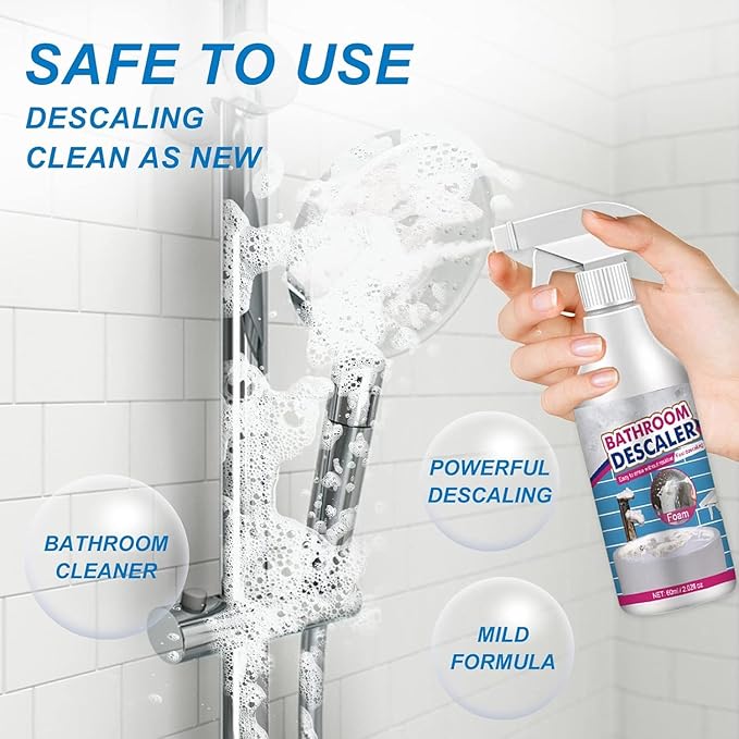 Bathroom Descaler Spray, 2 PCS Stubborn Stains Cleaner, Bathroom Foam Cleaner Spray, Bubble Cleaner Foam Spray, All Purpose Rinse Cleaning