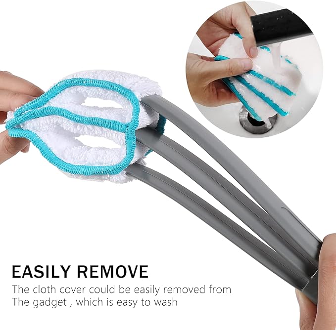 SetSail Blind Duster, Blind Cleaner Duster and Brush Kit with 3pcs Removable Microfiber Sleeves Groove Gap Cleaning Tool for Household Cleaning Window Cleaning Air Conditioner Cleaner