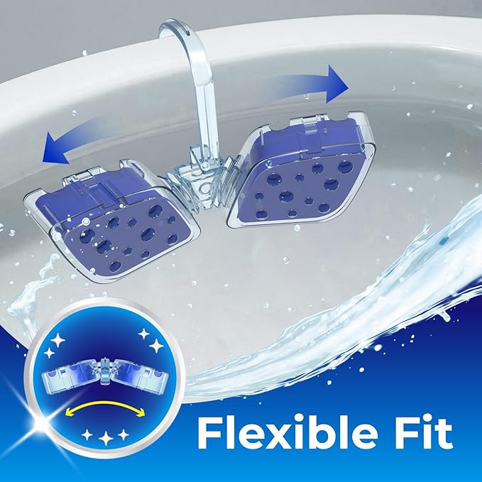 Toilet Bowl Cleaner Butterfly Rim Hanger – 6 × 1.8 OZ (50g), Lasts Up to 6 Months, Cleans & Deodorizes with Every Flush (Ocean)