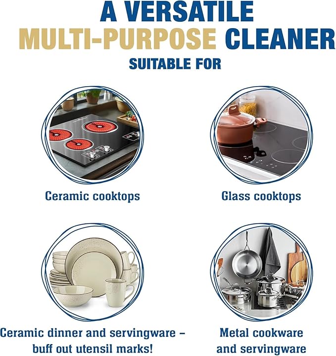 Bar Keepers Friend Cooktop Cleaner (13 oz)- Multipurpose Liquid Stovetop Cleanser, Safe for Use on Glass & Ceramic Cooking Surfaces, Copper, Brass, Chrome, Stainless Steel & Porcelain (Value 6 Pack)