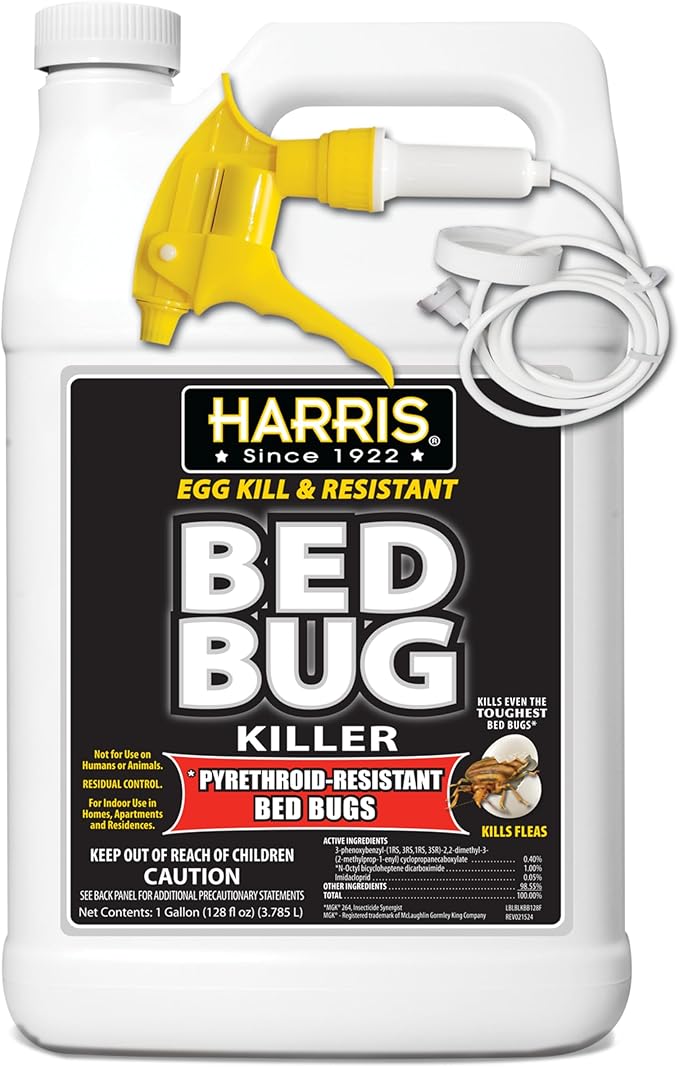 Harris Toughest Bed Bug Killer, Liquid Spray with Odorless and Non-Staining Extended Residual Kill Formula (Gallon)