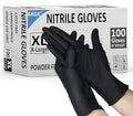 akgk Nitrile Gloves, 100 Pcs Disposable Black Nitrile Gloves X-Large, Cleaning Gloves for Cooking, Household & More, Powder-Free, Latex-Free
