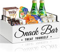 Snack Organizer for Countertop, Wood Pantry Storage Bins with Handles, Snack Bar Organizer for Pantry Shelf, Kitchen, 4 Compartment Food Container Snack Box, Pantry Organizer for Snacks, Chips