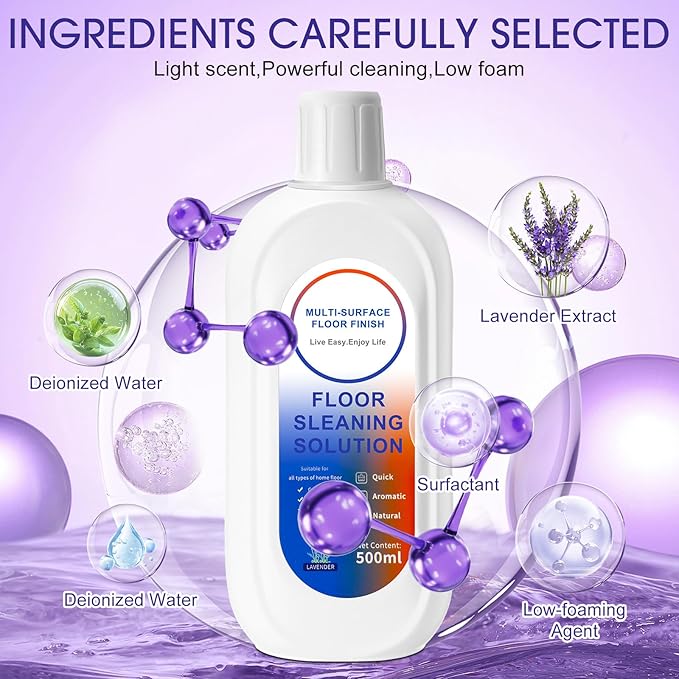 8 Pack 4000ml Floor Cleaning Solution Compatible with Tineco Floor One Ifloor Series Floors Cleaner Refill Solution Wet Dry Vacuum Mops Solutions(Lavender Scent)