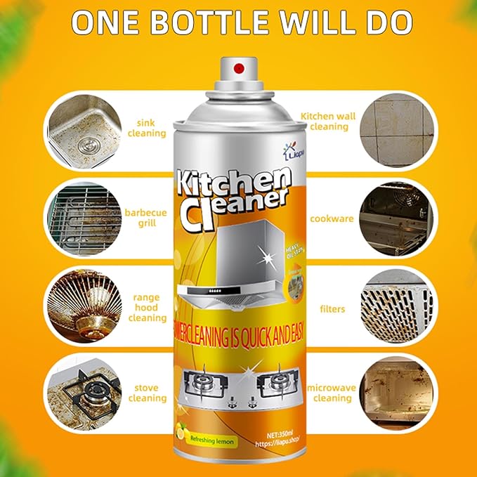 Liapu All Purpose Cleaner, Heavy Duty Degreaser Cleaner Spray, Lemongrass Scent Oven Cleaner Clean Up Kitchen Oil Stains Cleaning Tools For Stove Top & Induction Cooktop and Grill