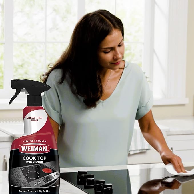 Weiman Stovetop Cleaner & Stainless Steel Cleaner - 22 Ounce - Daily Appliance Kitchen Cleaning Kit
