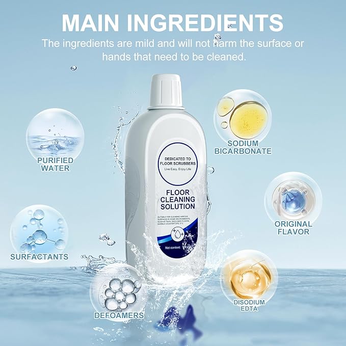 Floor Cleaner 1000ml Lavender Scent Compatible with Tineco Cleaning Solution, Residue & Streak Free, Suitable for All Robot Vacuum Cleaners and Wireless Wet Dry Dual-Use Vacuum Cleaners (Original)