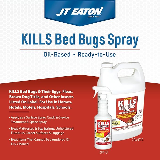 Kills Bedbugs Oil-Based Spray, Gallon with Sprayer – Professional Bed Bug Killer for Indoor Use – Oil-Based Formula for Mattresses, Furniture & Upholstery – Easy Application Pest Control Treatment