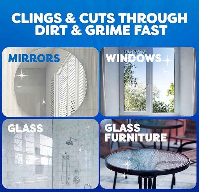 Windex Glass and Window Cleaner, Glass Routine Cleaning Bundle, Includes Original Blue 23oz Trigger Spray Bottle + 19oz Fast Shine Foam