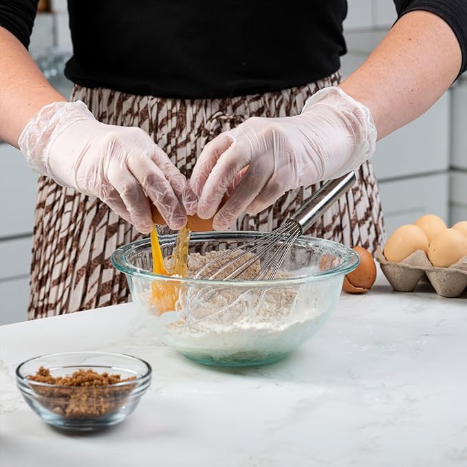 GUSTO Disposable Vinyl Gloves – Clear, Latex-Free, Powder-Free, BPA-Free – Safe for Food Handling, Cooking & Cleaning