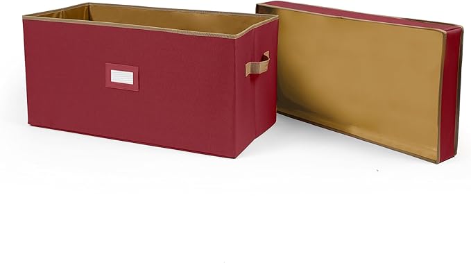 Covermates Keepsakes - Storage Box - Heavy Duty Polyester - Reinforced Handles - ID Window - Indoor Storage - Closet Storage, Red