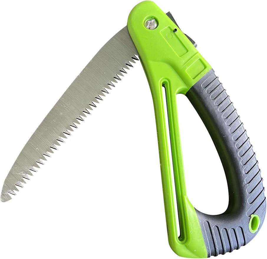 GARDEN GURU Folding Pruner Saw with Ergonomic Handle & Safety Lock – Non Slip – Rust Resistant Hardened Steel – Professional Grade Sawtooth Blade – for Pruning Trimming Camping Clearing