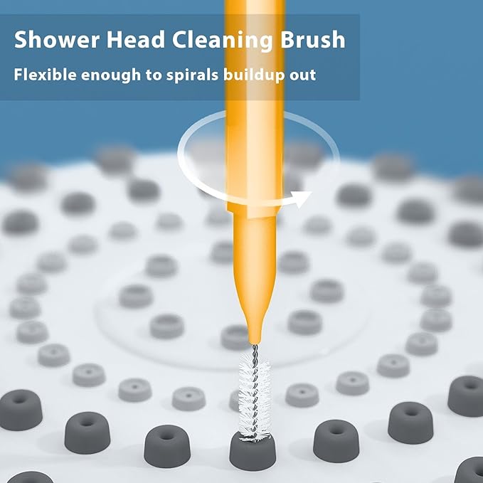 Multiplesize Shower Head Cleaner Tool, Shower Head Cleaning Brushes Small Hole, Showerhead Cleaner Picks Unclogging Tiny Nozzle Little Gaps 3D Printer Opening, Orange