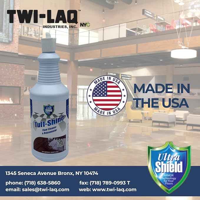 Ultrashield Tuff-Shine Clean Enhance and Protects, Multi Surface Floor Cleaner Shine, Commercial & Janitorial Cleaning Supplies, Quick Instant Shine Concrete (2 x 1 Quartz)