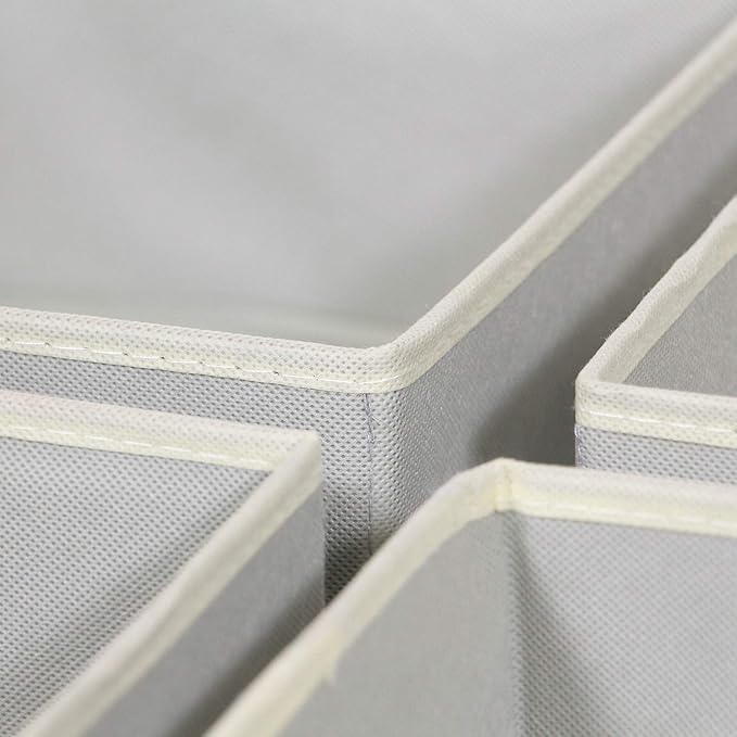 DIOMMELL Foldable Cloth Storage Box Closet Dresser Drawer Organizer Fabric Baskets Bins Containers Divider for Clothes Underwear Bras Socks Clothing,Set of 4 Grey 400