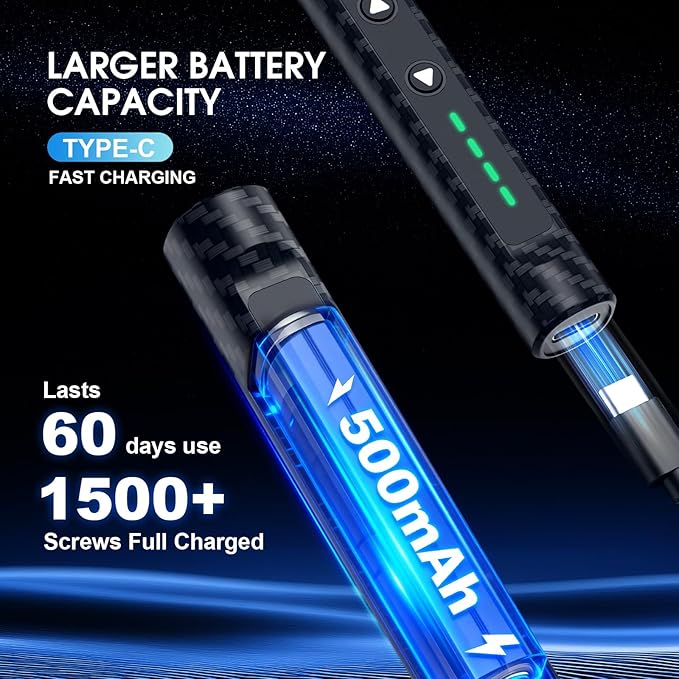 56 in 1 Precision Mini Electric Screwdriver Set, Cordless & Rechargeable Kit with 52 S2 Magnetic Bits for Electronics Repair, Phone, Laptop, Glasses, PC Building