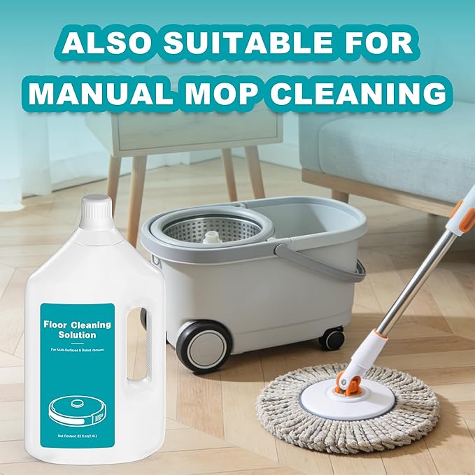82 FL OZ/2.4 L Original Scented Floor Cleaning Solution Compatible with Dreame Cleaning Solution, Pet-friendly & No Residue, Floor Cleaner for All Robot Vacuum and Wireless Wet Dry Vacuum Cleaners