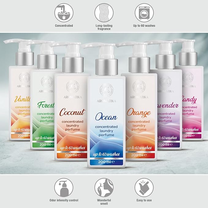 Concentrated Laundry Perfume Ocean 200ml - Laundry Scent Booster - Liquid Perfume Laundry - Linen Freshener - Cotton Perfume - Washing Fragrance - Fresh and Long Lasting Scent