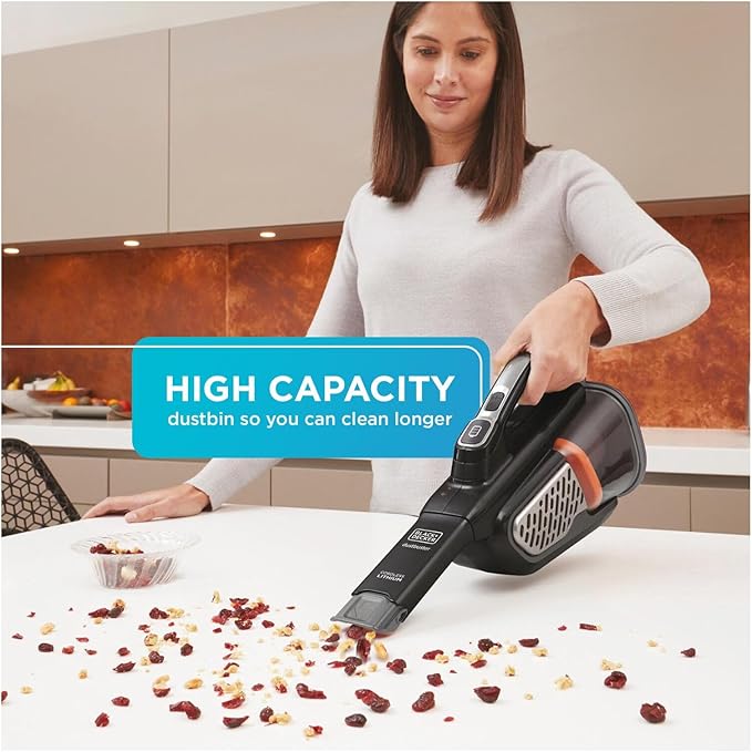 BLACK+DECKER dustbuster Portable Vacuum Cordless Handheld, Small Hand Vacuum Cleaner for Dorm Home and Car, Powerful 20V AdvancedClean+ (HHVK515J00FF)