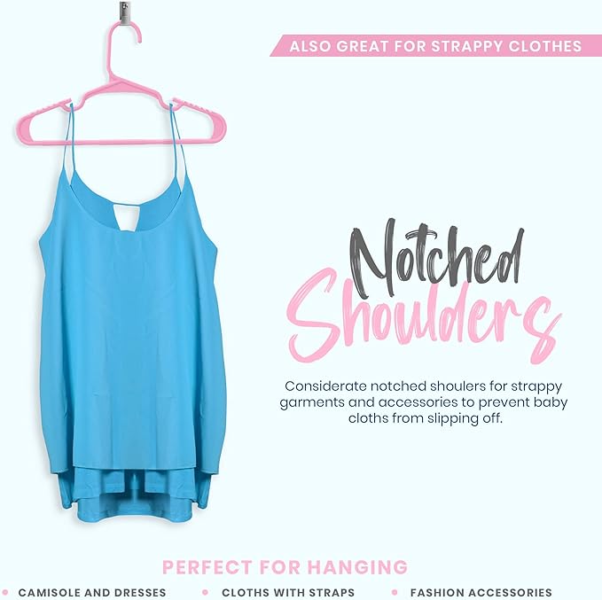 Utopia Home 60 Pack Kids Hangers - 11.5 Inch Plastic Baby Hangers for Closet - Childrens Hanger for Clothes & Infant Hanger for Closet - for Everyday Standard Use (Baby Pink)