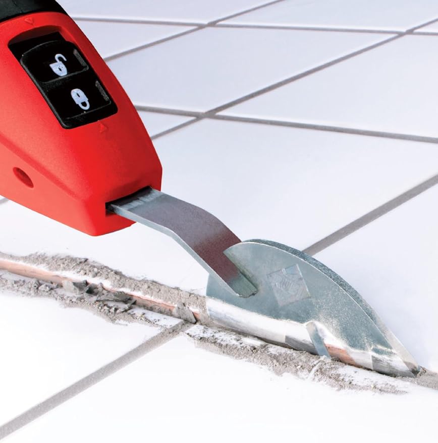 RUBISCRAPER-250 Oscillating Multi-Tool Kit, 250W Grout Removal Tool with Tungsten Carbide Blades, 3 Speeds, Fast Lock System, Ideal for Tile Repair, Includes Special Blades and Carrying Case