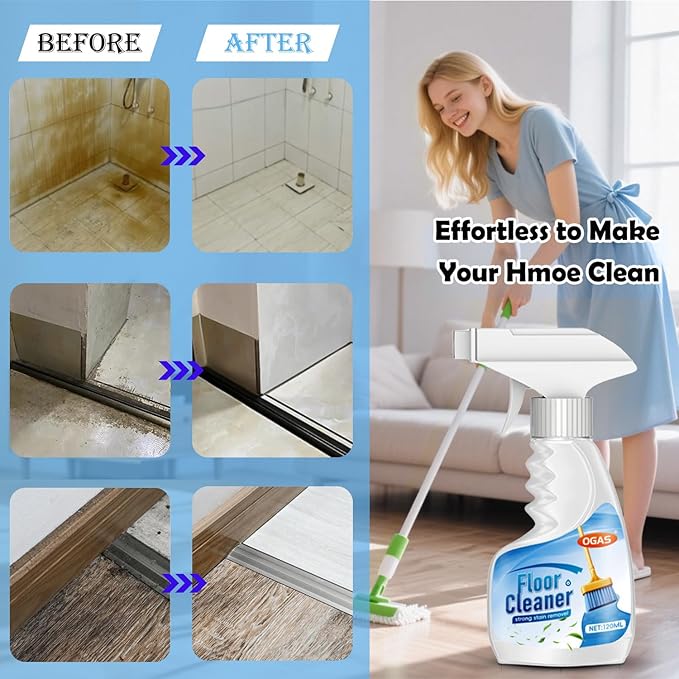 Floor Cleaner Concentrate, Hard Surface Floor Cleaner Spray for Hardwood, Ceramic Tile, Marble, Grout, and Composite Material Surface, Bathroom Cleaning Kit -120ml