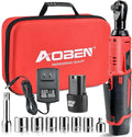 AOBEN 3/8" 12V Power Electric Ratchet Wrench Set with 1 2000mAh Lithium-Ion Battery And Charger