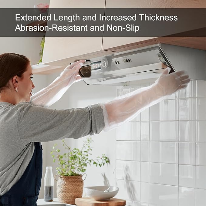 Long Sleeve Cleaning Gloves Disposable Elbow Length Plastic Sleeve Waterproof Protective Arm Gloves Cleaning Kitchen