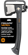 Fiskars Ultra Universal Axe U14, Precision-Ground RazorEdge Double-Hardened Steel Blade Stays Sharp, Lightweight FiberComp Shaft & SoftGrip Handle for Chopping & Kindling, 14", Black