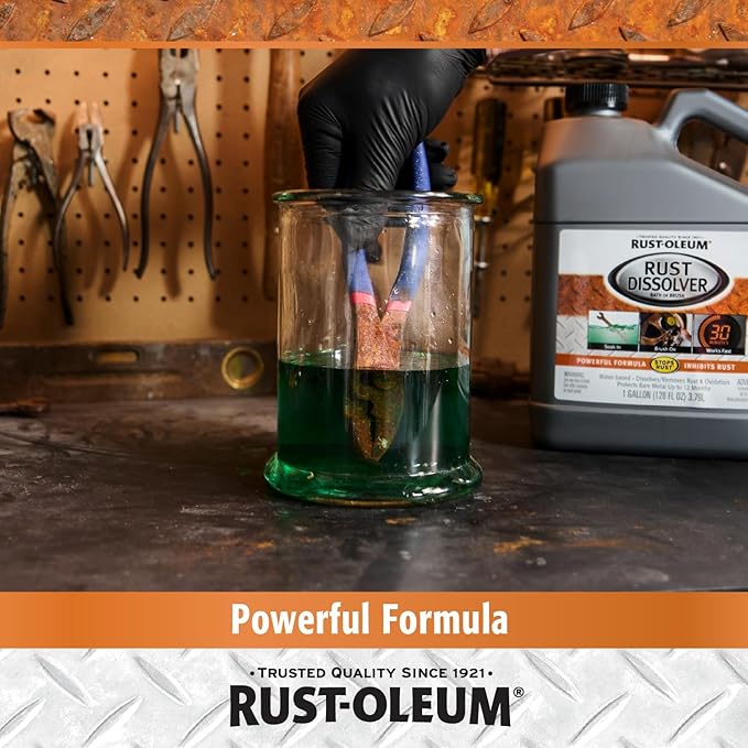 Rust-Oleum Rust Dissolver Soak & Bath | Heavy-Duty Corrosion Remover for Metal Tools, Cars, Bikes, Grills, Bolts, Firearms & More | Gallon