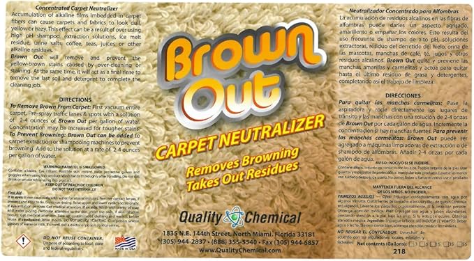 Quality Chemical Brown Out Carpet Stain Remover/Carpet Cleaner Solution for Machine/Carpet Cleaning Solution/Rug Shampoo Cleaner/Rug Shampoo - 128 oz (Pack of 1)