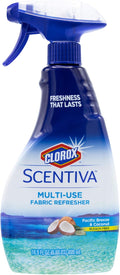 Clorox Scentiva Fabric Refresher Spray for Household Home Fabrics, Odor Refreshing Spray for Upholstery, Curtains, Bedding and Carpets, Pacific Breeze Coconut Scent, 16.9 Fl Oz