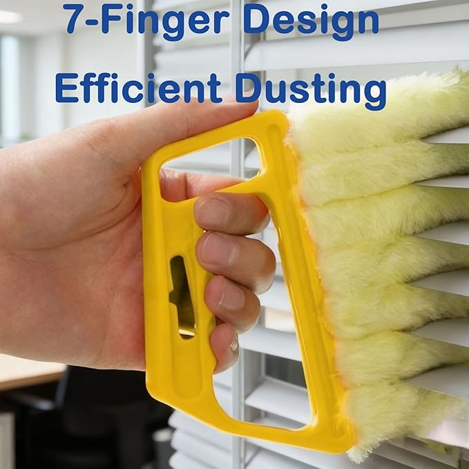 Blind Cleaner Duster Tool, 3-Pack 7-Finger Design and 3-Pack Vent Dusting Tool, High-Density Microfiber Fleece with Ergonomic Handle, Detachable and Washable for Window Blind and Air Vent Cleaning