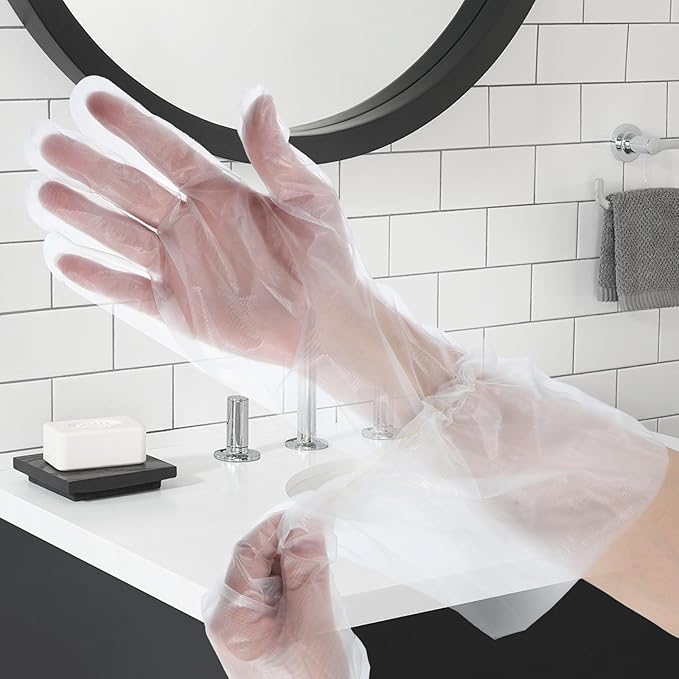Long Sleeve Cleaning Gloves Disposable Elbow Length Plastic Sleeve Waterproof Protective Arm Gloves Cleaning Kitchen