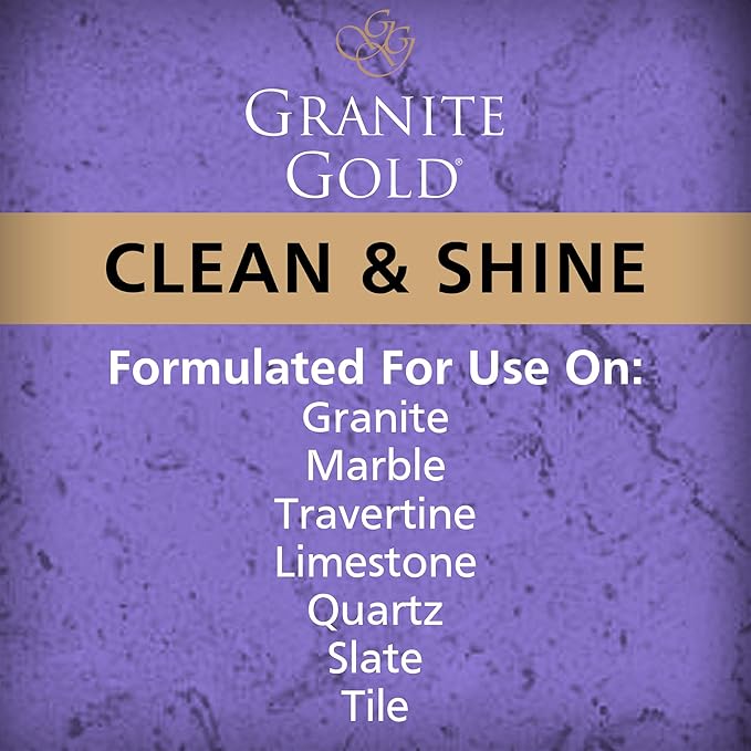 Granite Gold Clean and Shine Spray-Streak-Free Deep Cleaning & Polishing of Granite, Marble, Quartz, 24 Fl Oz (Pack of 1)