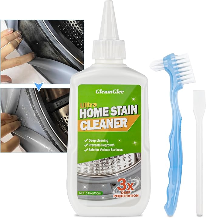 GleamGlee Home Remover Gel, Powerful Washing Machine Gasket Cleaner, Heavy Duty Cleaning Solution for Washing Machine, Refrigerator Strips, Bathroom Grout, Tiles, Sink, Shower - 5 Fl.Oz
