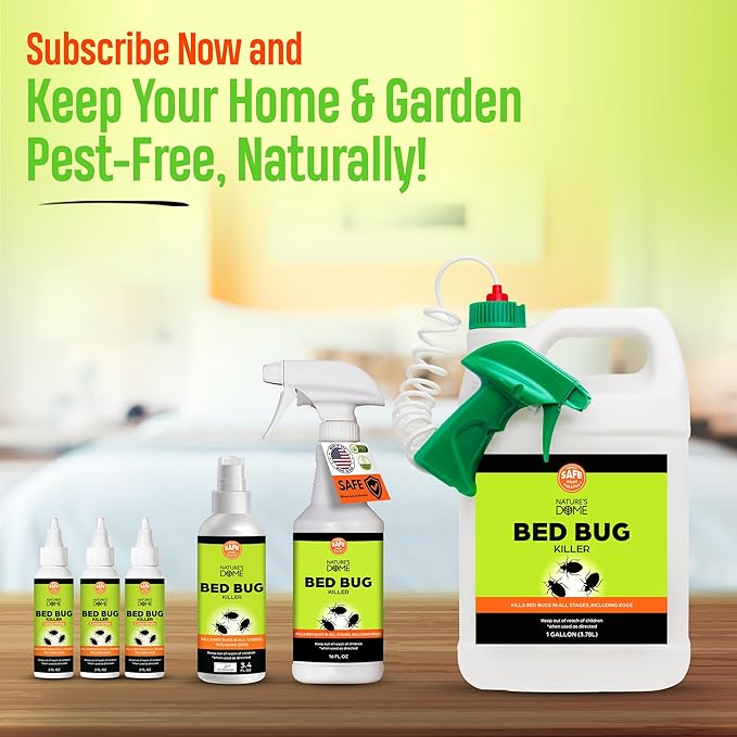 Nature's Dome Bed Bug Spray – 100% Kill Rate, 16 OZ Natural Bed Bug & Mite Killer, Destroys Eggs, Kills Resistant Strains, Long-Lasting Protection, Safe for Home Use (6.8)