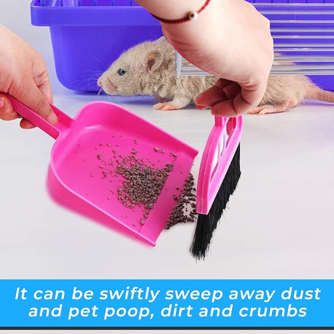 Mini Broom and Dustpan Set - Compact Cleaning Kit for Home, Car, Camping, Small Spaces, Pet Cleanup, and Travel - Durable Small Broom and Dustpan Set Mini - Blue Broom